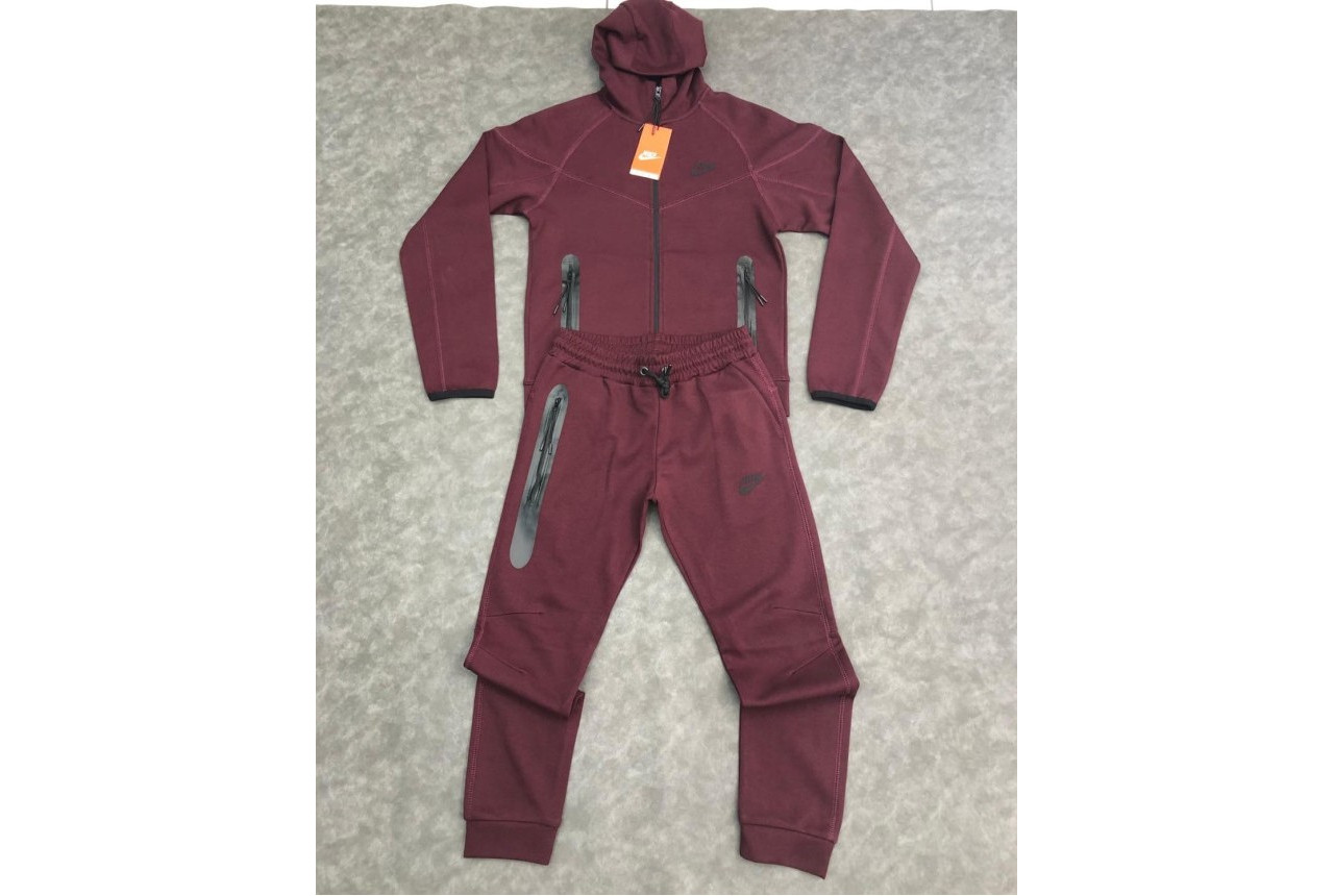 8345 Детски екип Tech Fleece светло бордо